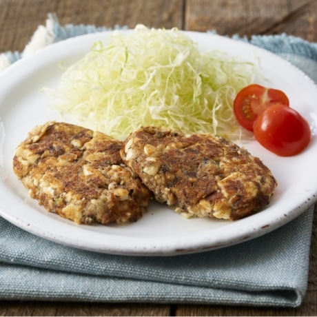 アレンジレシピ1豆腐でヘルシーサバ缶バーグ